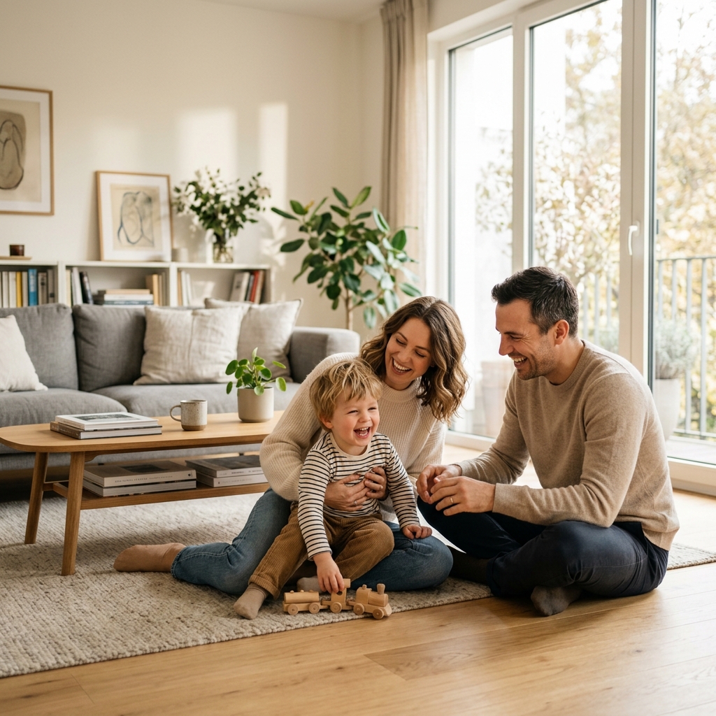 Familia feliz y segura